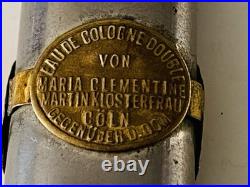 ANTIQUE EAU DE COLOGNE METAL BOTTLE Koln Cathedral Germany D. R. G. M. Vintage RARE