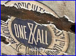ANTIQUE ONE & ALL MANURES & SEEDS ENAMEL SIGN EARLY 1900's VERY RARE