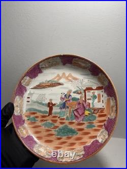 ANTIQUE PORCELAIN DISH circa early 1800 VERY RARE BOY AT WINDOW GEORGIAN