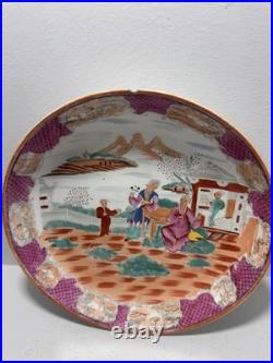 ANTIQUE PORCELAIN DISH circa early 1800 VERY RARE BOY AT WINDOW GEORGIAN