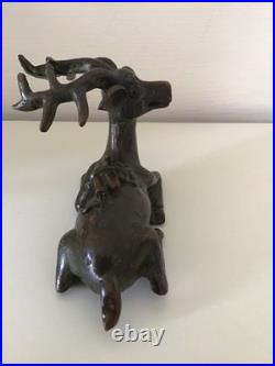 ANTIQUE RARE CHINESE BRONZE MODEL OF A SIKA DEER EARLY 20th CENTURY