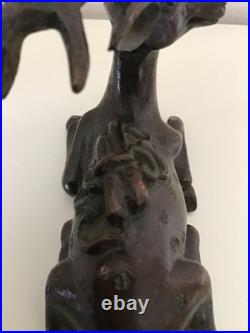 ANTIQUE RARE CHINESE BRONZE MODEL OF A SIKA DEER EARLY 20th CENTURY