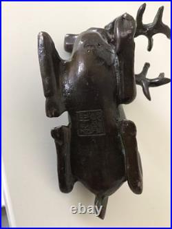 ANTIQUE RARE CHINESE BRONZE MODEL OF A SIKA DEER EARLY 20th CENTURY