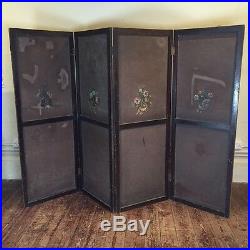ANTIQUE fine and rare early C19th screen set with four C18th oil portraits