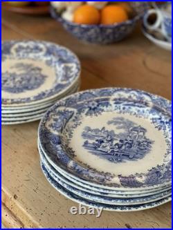 A Dozen RARE Spanish Beauties Early 19th Century Staffordshire Pottery Plates