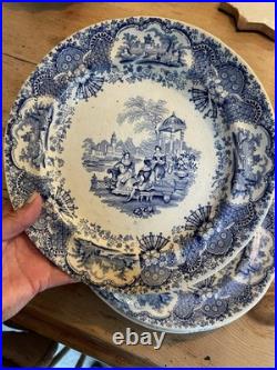 A Dozen RARE Spanish Beauties Early 19th Century Staffordshire Pottery Plates