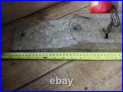 A Large Early Rare Oak Rim Lock And Key Primitive Castle