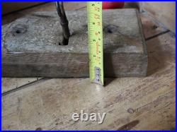 A Large Early Rare Oak Rim Lock And Key Primitive Castle