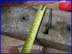 A Large Early Rare Oak Rim Lock And Key Primitive Castle