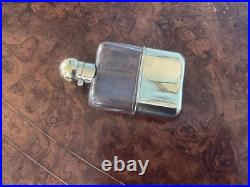 A RARE ANTIQUE GILDED GENTLEMAN'S WHISKEY HIP FLASK, EARLY 1900's
