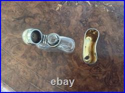 A RARE ANTIQUE GILDED GENTLEMAN'S WHISKEY HIP FLASK, EARLY 1900's