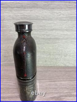 A RARE ANTIQUE QUALITY GENTLEMANS HIP FLASK, SILVER PLATE & GLASS EARLY 1900's
