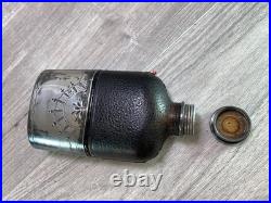 A RARE ANTIQUE QUALITY GENTLEMANS HIP FLASK, SILVER PLATE & GLASS EARLY 1900's