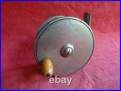 A Rare Antique Early 20th Century Heaton's Made 3 Nickel Plated Trout Fly Reel