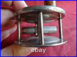 A Rare Antique Early 20th Century Heaton's Made 3 Nickel Plated Trout Fly Reel