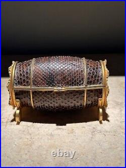 A Rare Early 20th Century French Ormolu And Snakeskin Box