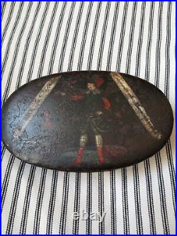 A Rare Georgian Toleware Snuff Box And Early Miniature Scales