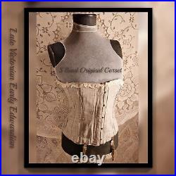 A Rare Original Late Victorian Early Edwardian Antique Corset With Suspenders