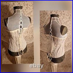 A Rare Original Late Victorian Early Edwardian Antique Corset With Suspenders