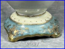 A Rare Very Early Antique Noritake Twin Handled Lidded Floral Pastel Vase c1902