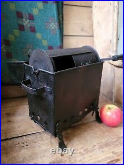 A Very Rare Early Wrought Iron Coffee Roaster