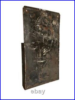 A rare Antique early 20th c American tole leaflet holder in untouched condition