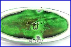 A rare and early Hoganas green frog bowl. Swedish Art Nouveau. 1890-1910
