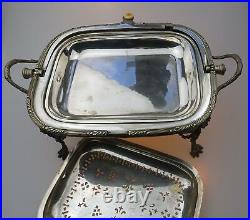 A rare antique silver plate rolltop Breakfast Dish C. Late 19th/early 20thC