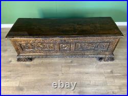 A rare early 17th century walnut gilded Italian Cassone