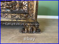 A rare early 17th century walnut gilded Italian Cassone