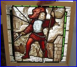 An Amazing Rare Early Painted Knight Window