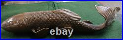 An Unusual & Rare Pair of Early 20th Century Japanese Bronze Koi Carp 29 cm