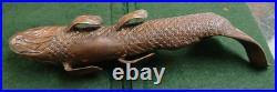 An Unusual & Rare Pair of Early 20th Century Japanese Bronze Koi Carp 29 cm