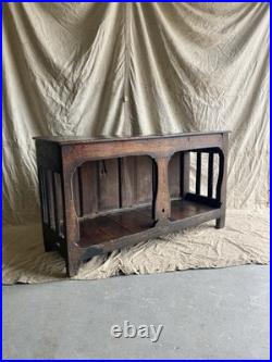 An antique early Georgian North Yorkshire oak dresser base with pot board