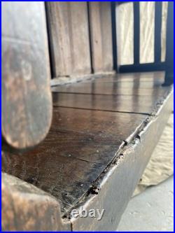 An antique early Georgian North Yorkshire oak dresser base with pot board