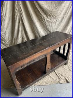 An antique early Georgian North Yorkshire oak dresser base with pot board