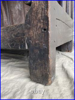 An antique early Georgian North Yorkshire oak dresser base with pot board