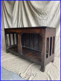 An antique early Georgian North Yorkshire oak dresser base with pot board
