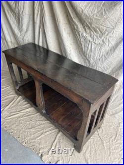 An antique early Georgian North Yorkshire oak dresser base with pot board