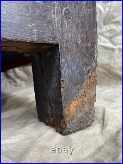An antique early Georgian North Yorkshire oak dresser base with pot board