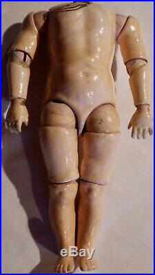 Antique 10 Early 8 Ball Doll Body Dressed, RARE in Original Finish