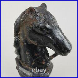 Antique 1800s Early Cast Iron Horse Head Hitching Post Rare Style 25 lbs 14 in