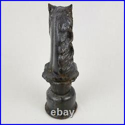 Antique 1800s Early Cast Iron Horse Head Hitching Post Rare Style 25 lbs 14 in