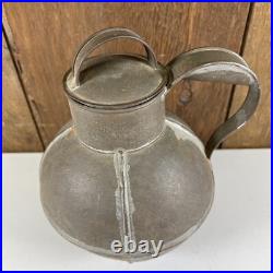 Antique 1830s Early Rare HTF Guernsey Tin Cream Milk Carrier Metal Dairy Jug Can