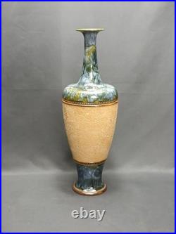 Antique 1884 Early Royal Doulton Slaters Stoneware Vase Rare Signed