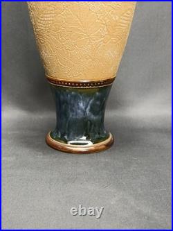 Antique 1884 Early Royal Doulton Slaters Stoneware Vase Rare Signed