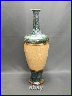 Antique 1884 Early Royal Doulton Slaters Stoneware Vase Rare Signed