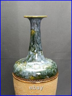 Antique 1884 Early Royal Doulton Slaters Stoneware Vase Rare Signed