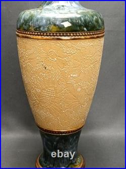 Antique 1884 Early Royal Doulton Slaters Stoneware Vase Rare Signed