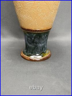 Antique 1884 Early Royal Doulton Slaters Stoneware Vase Rare Signed